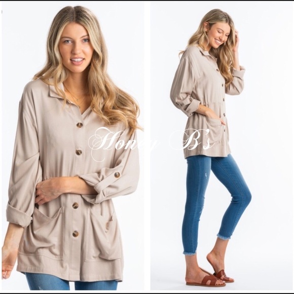 Jackets & Blazers - NWT! Clearance khaki utility jacket Light Coat